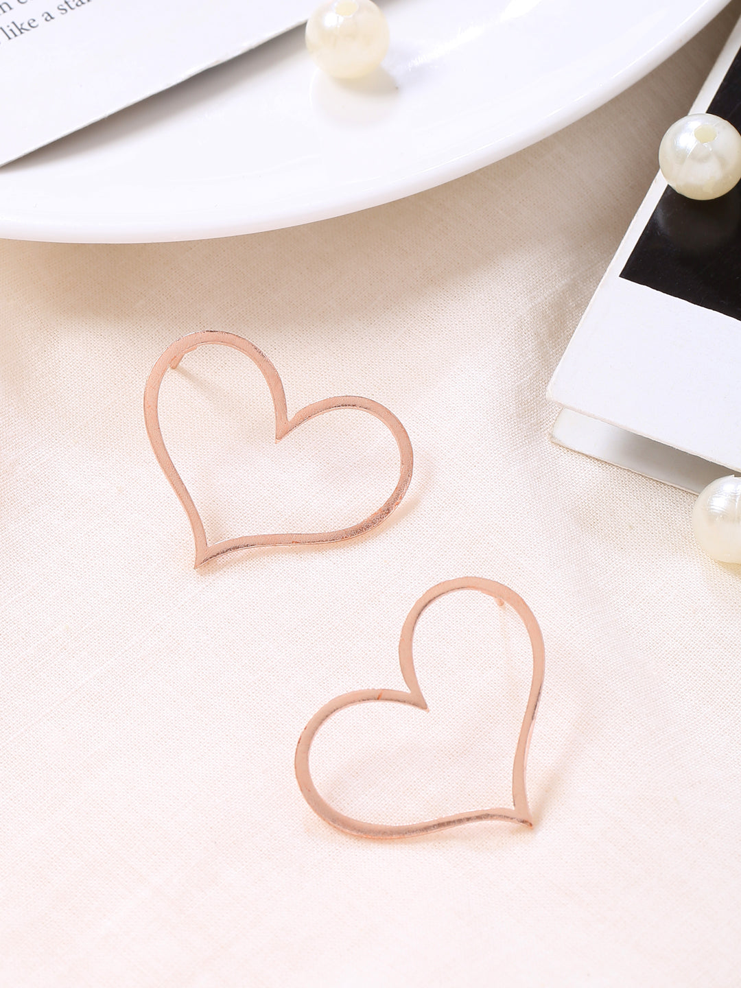 Happy Heart Studs - Rose Gold