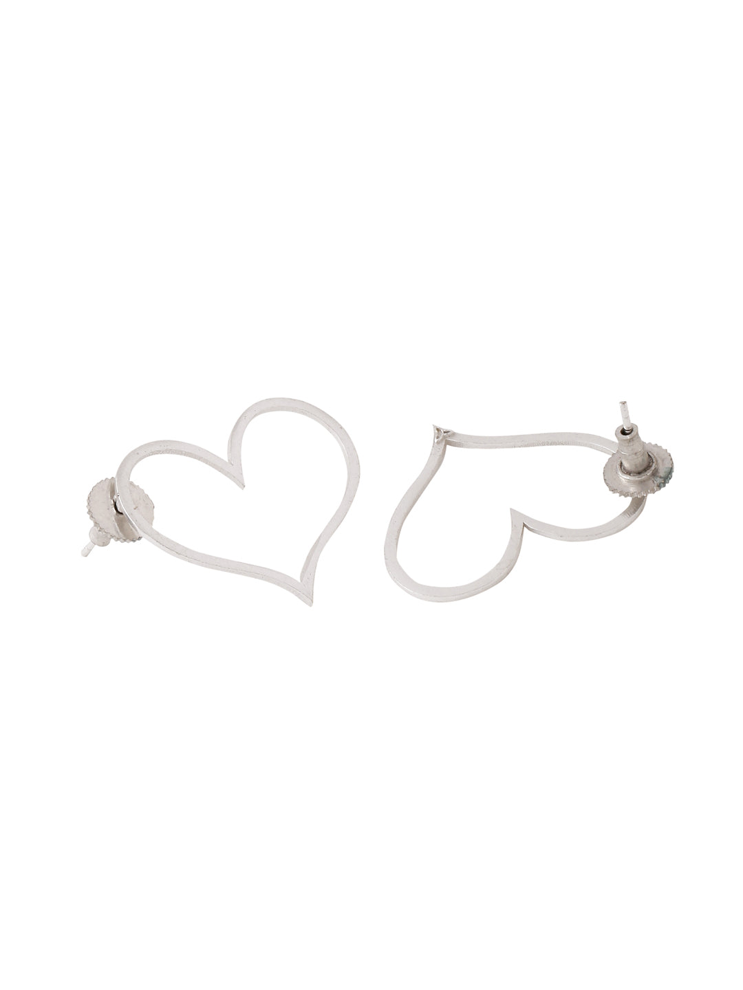 Happy Heart Studs - Silver