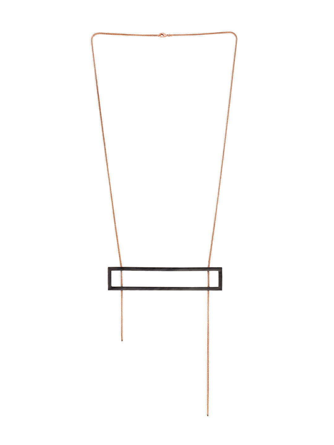 Bare It All Necklace - Rose Gold/Black