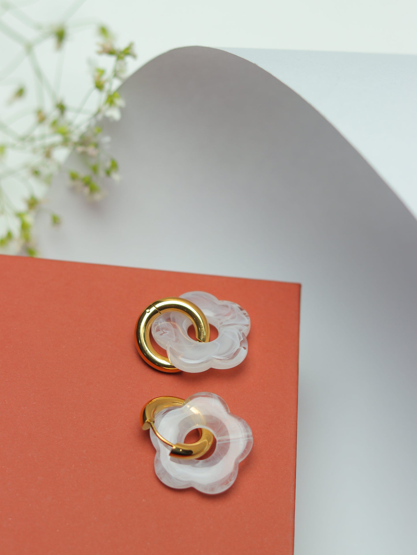 White Flower hoops