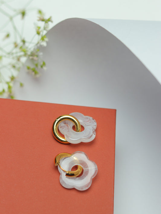 White Flower hoops