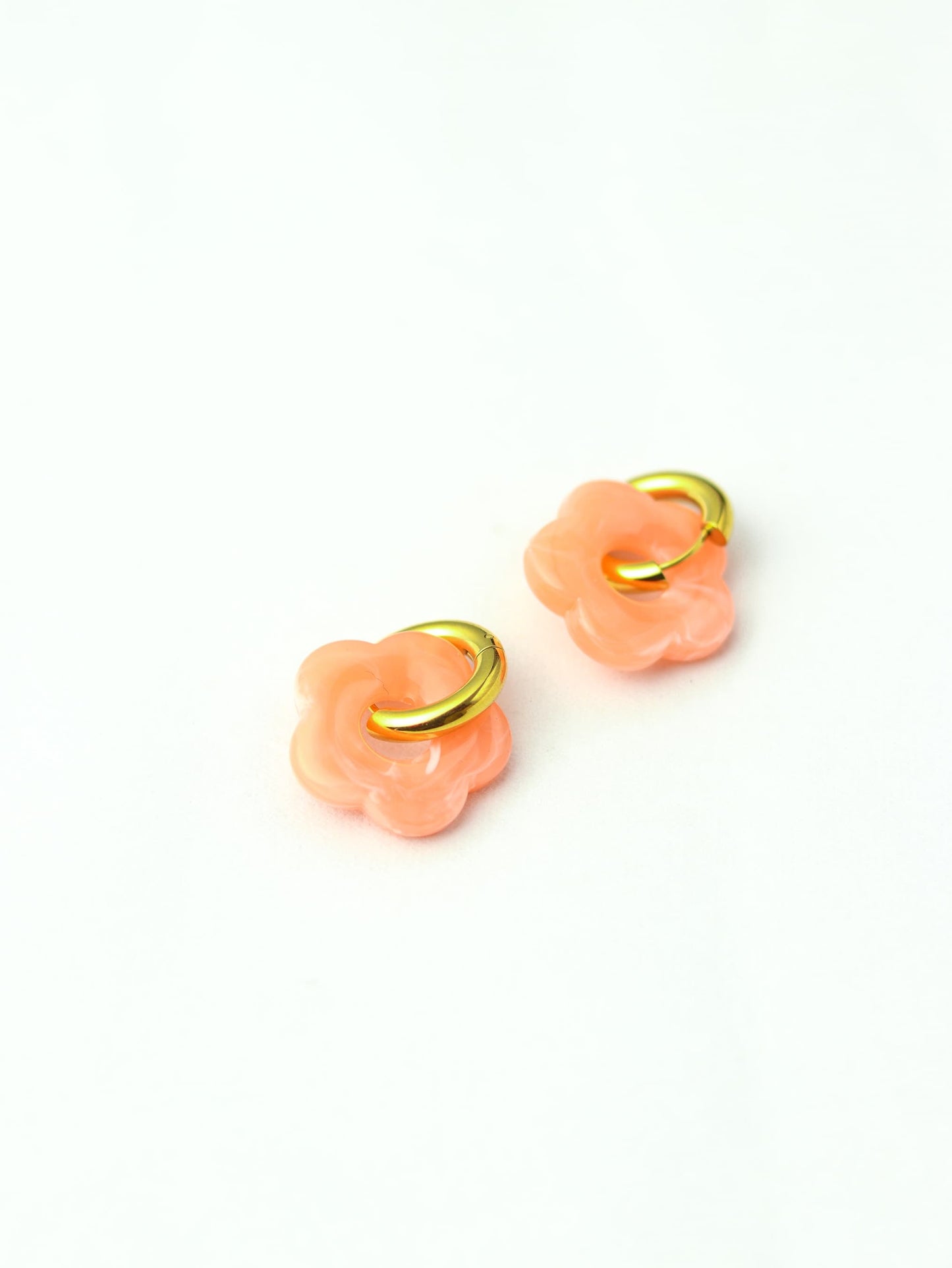 Orange Flower hoops