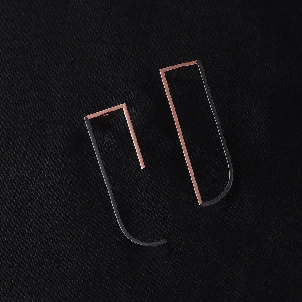 Partial Earrings - Rose Gold/Black