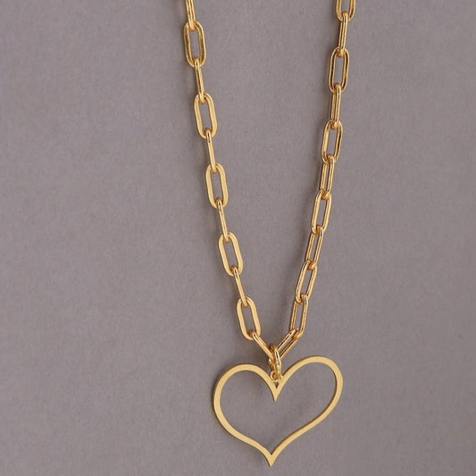 Happy Heart Necklace - Golden