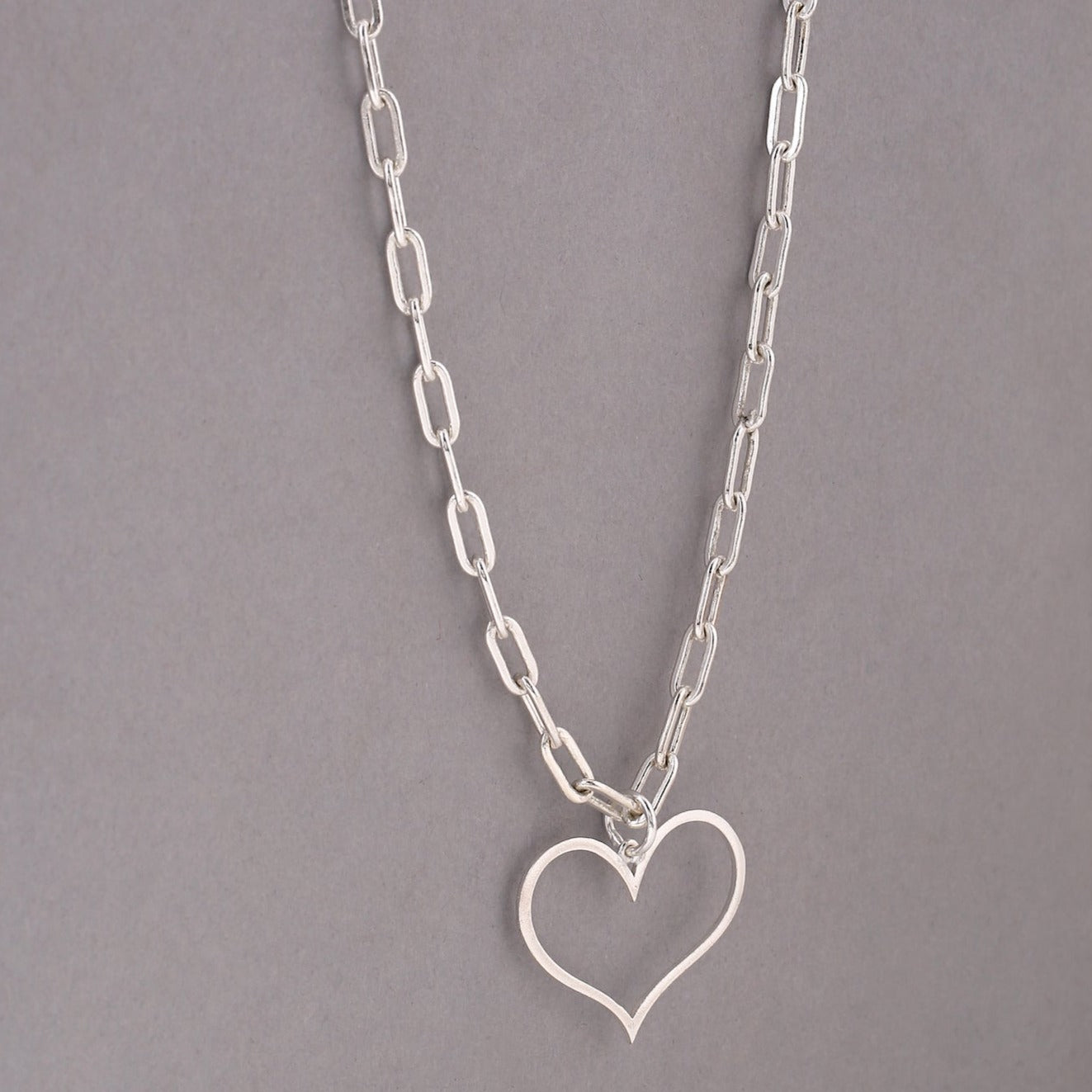 Charmane Silver Heart Pendant Necklace