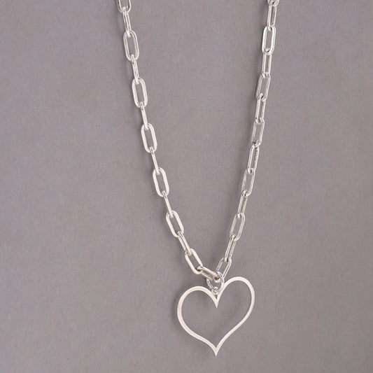 Happy Heart Necklace - Silver