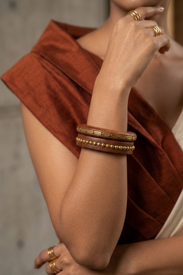 Luna Wood Bangle Stack - Set of 2