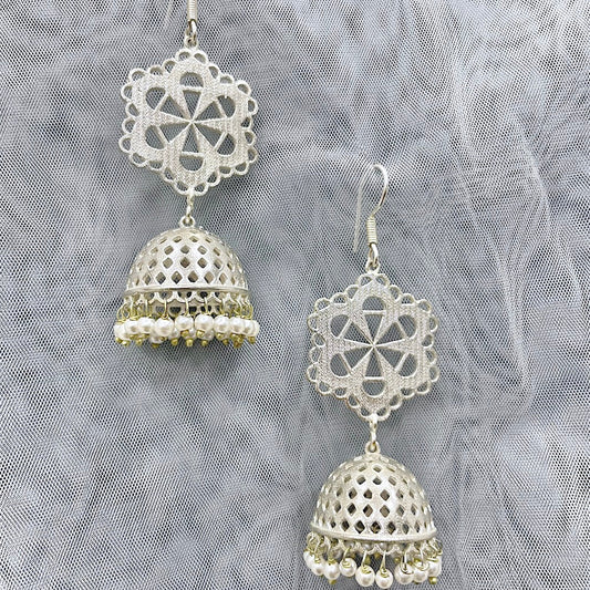 Mumtaz Jhumkis - Silver