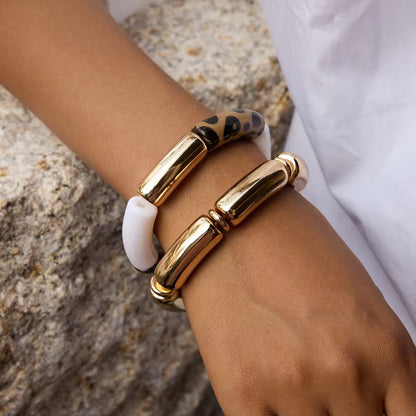 Golden Leopard Bangle Set of 2