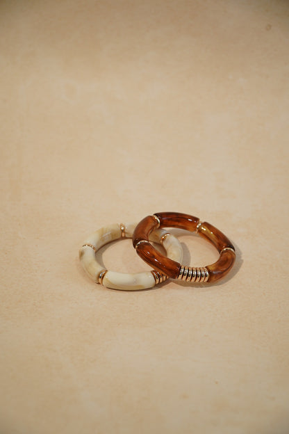 Ivory Brown Bangle set of 2