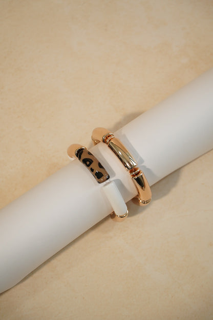 Golden Leopard Bangle Set of 2