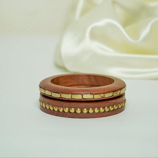Luna Wood Bangle Stack - Set of 2