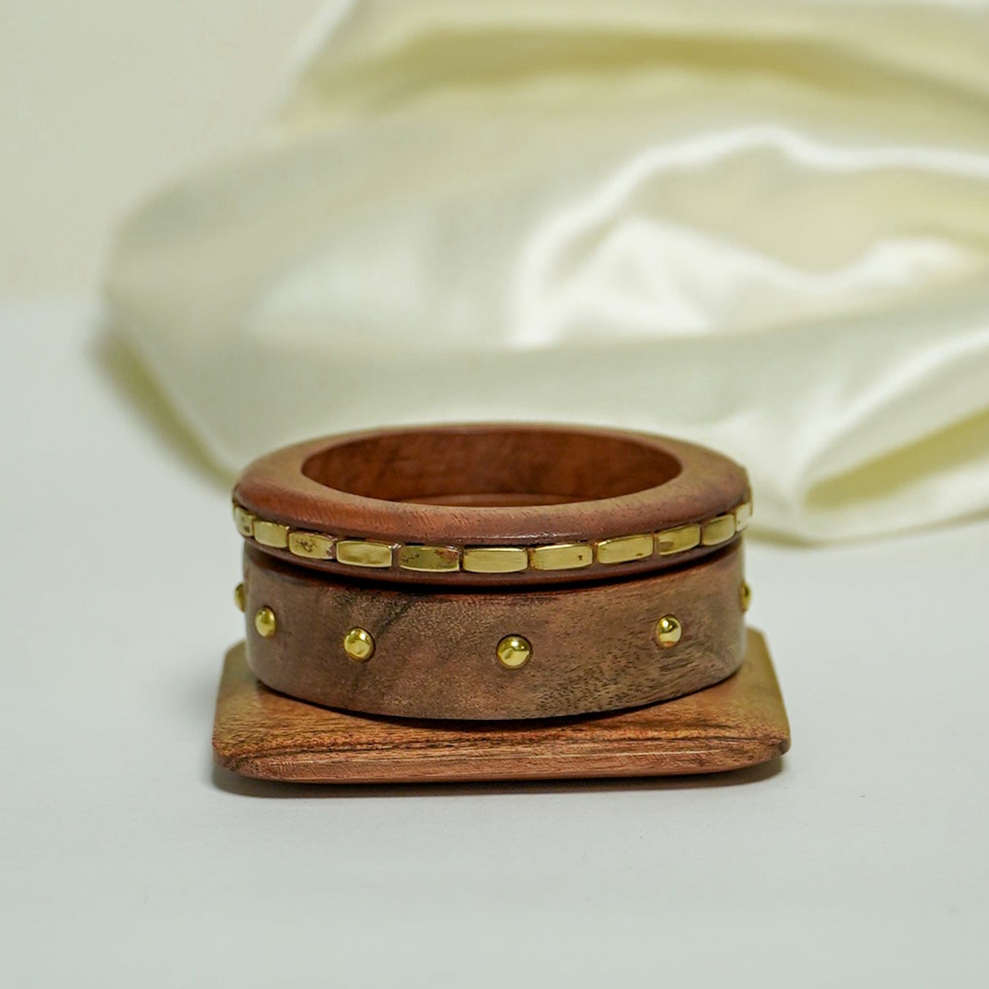Ember Wood Bangle Stack - Set of 3