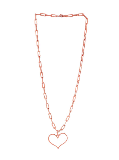 Happy Heart Necklace - Rose Gold