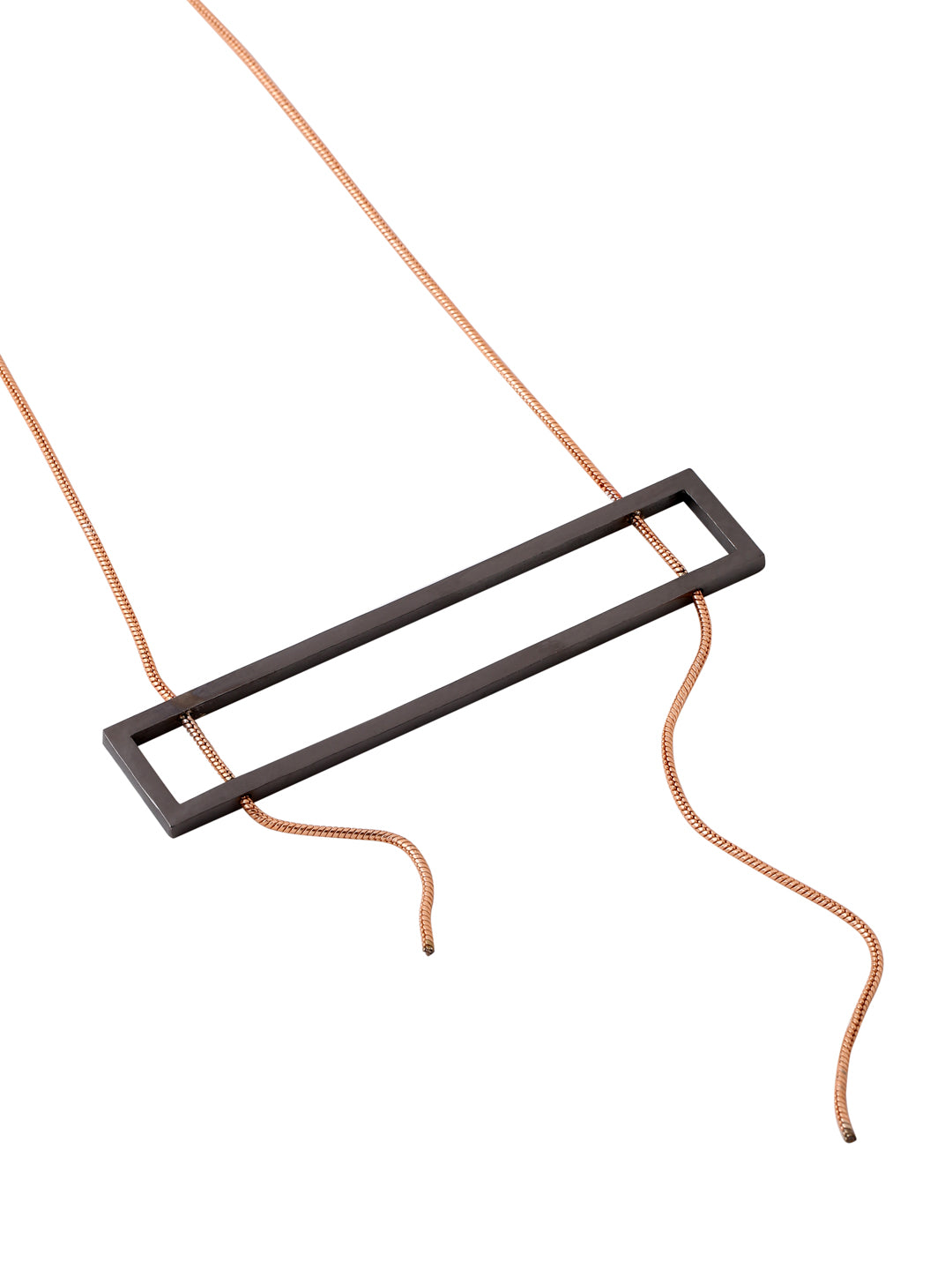 Bare It All Necklace - Rose Gold/Black