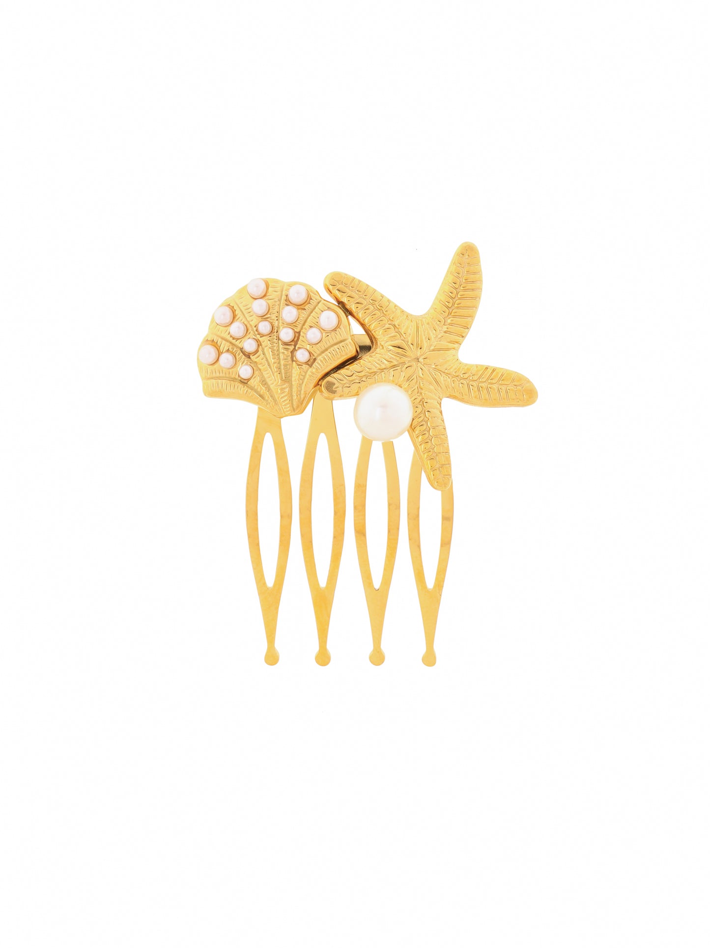 Pearl Seashell Hair Comb Pin