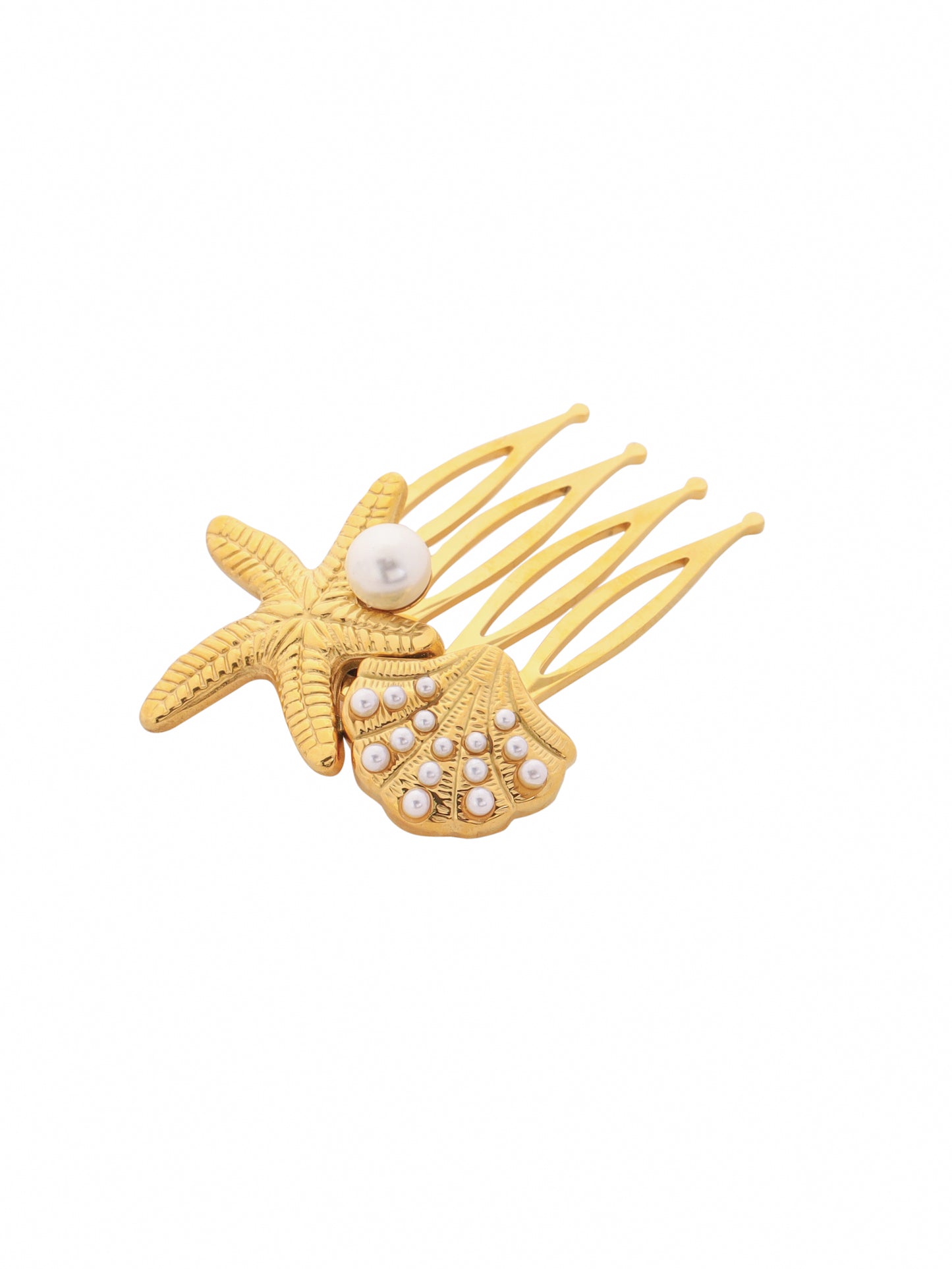 Pearl Seashell Hair Comb Pin