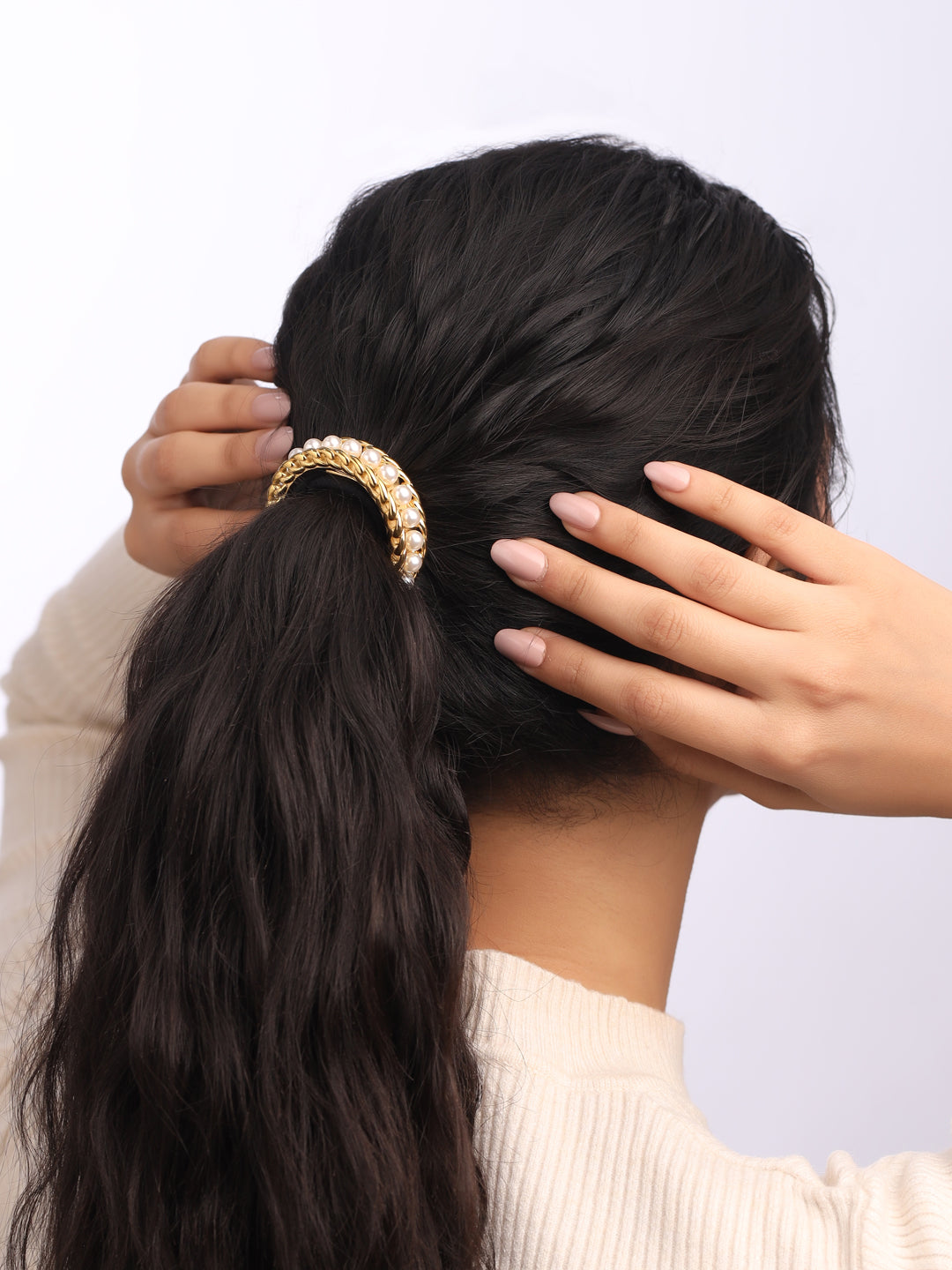 Pearl Braid Hair Cuff Tie