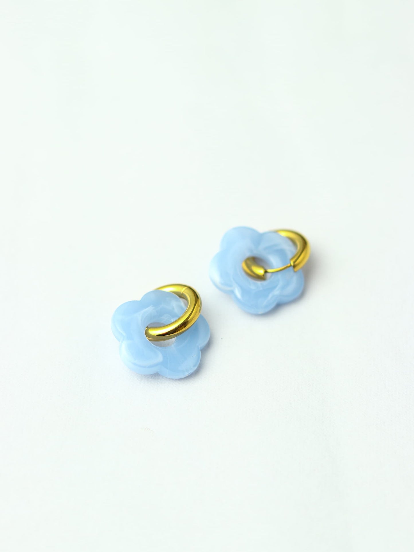 Blue Flower hoops