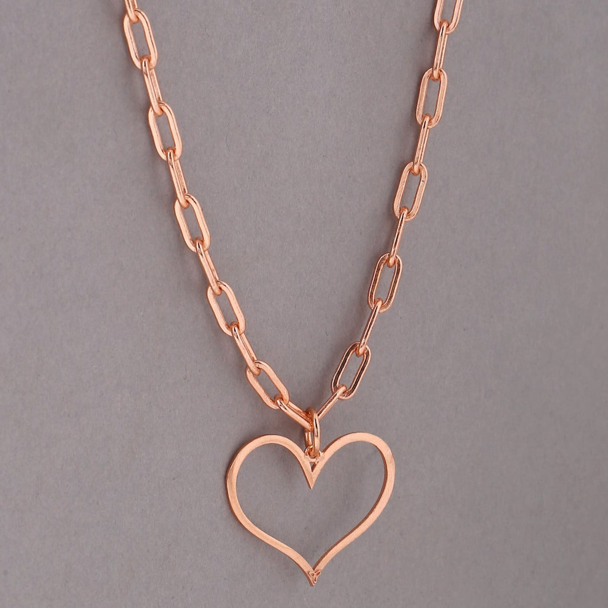 Happy Heart Necklace - Rose Gold
