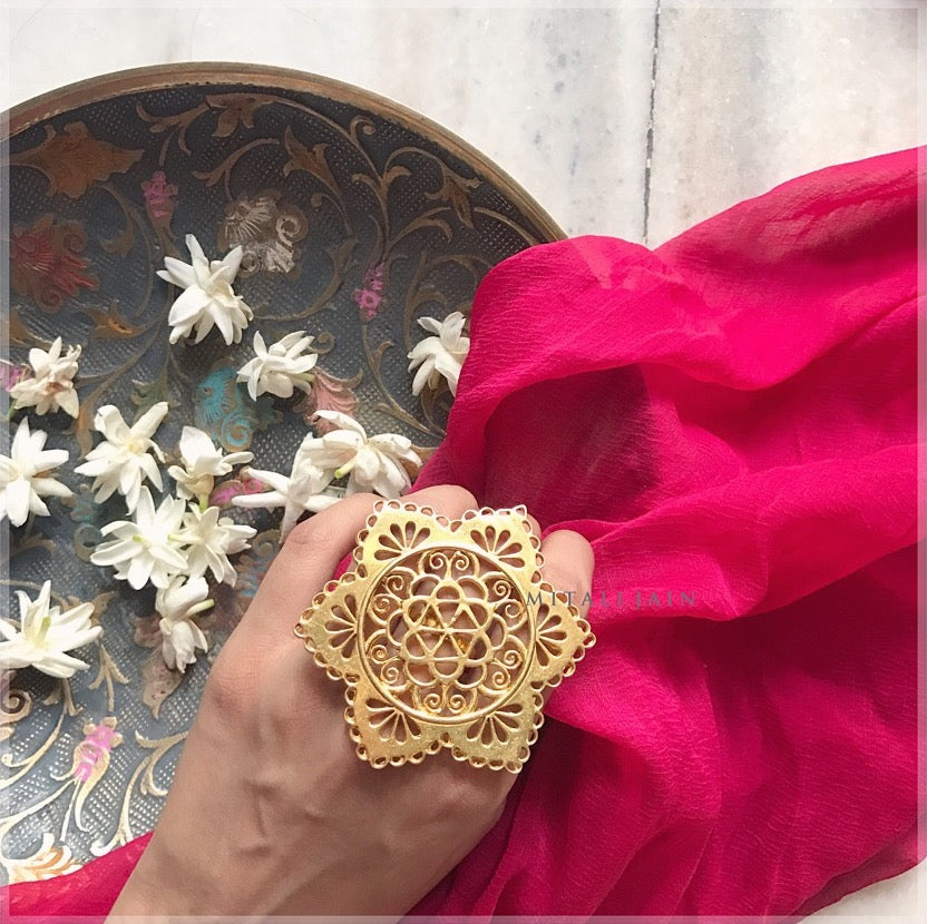 fcity.in - Neelam Rajwadi Look Gold Plated Adjustable Finger Ring For Women  /