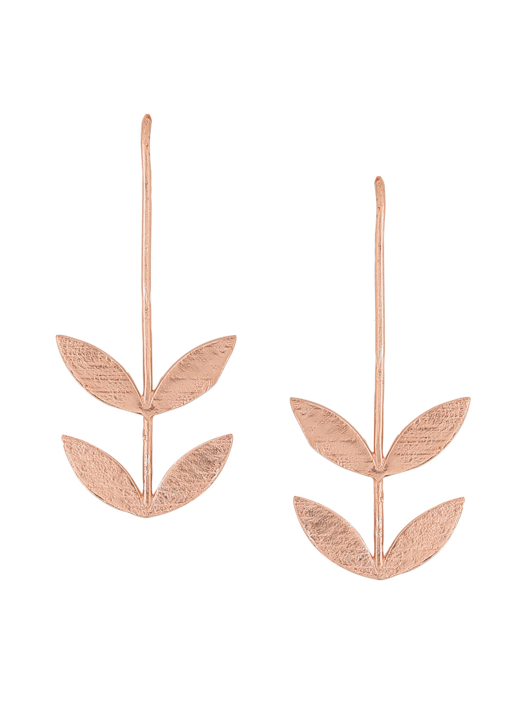 Leaf Earrings - Rose Gold