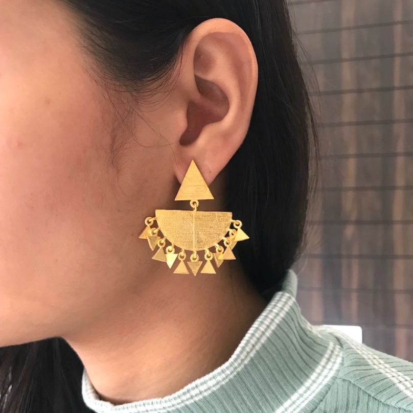 Aster Chaandbali Earrings- Golden