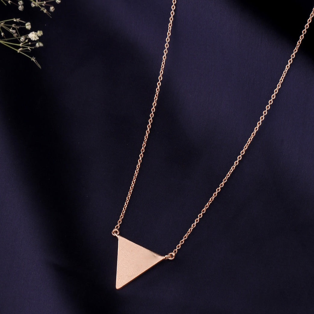 Triangle Necklace - Rose Gold | Best Necklace Design For Wedding ...