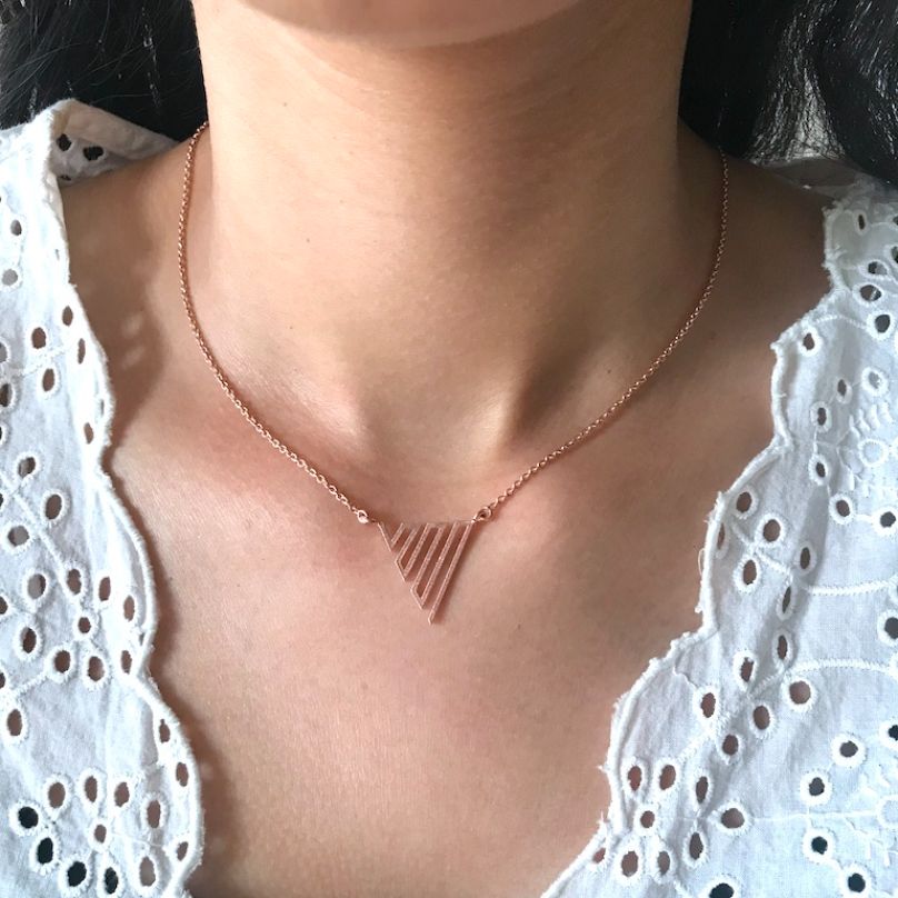 Zig Zag Necklace - Rose Gold