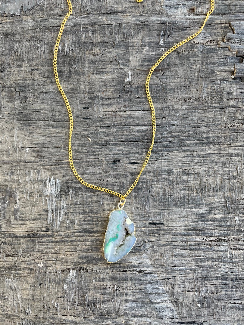 Agate Necklace -Refined Mint