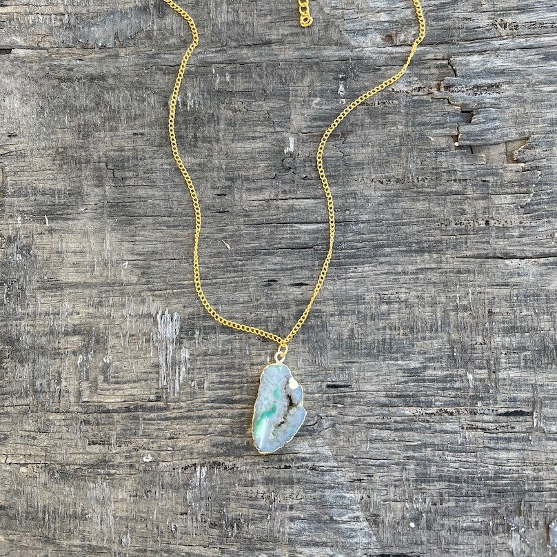 Agate Necklace -Refined Mint