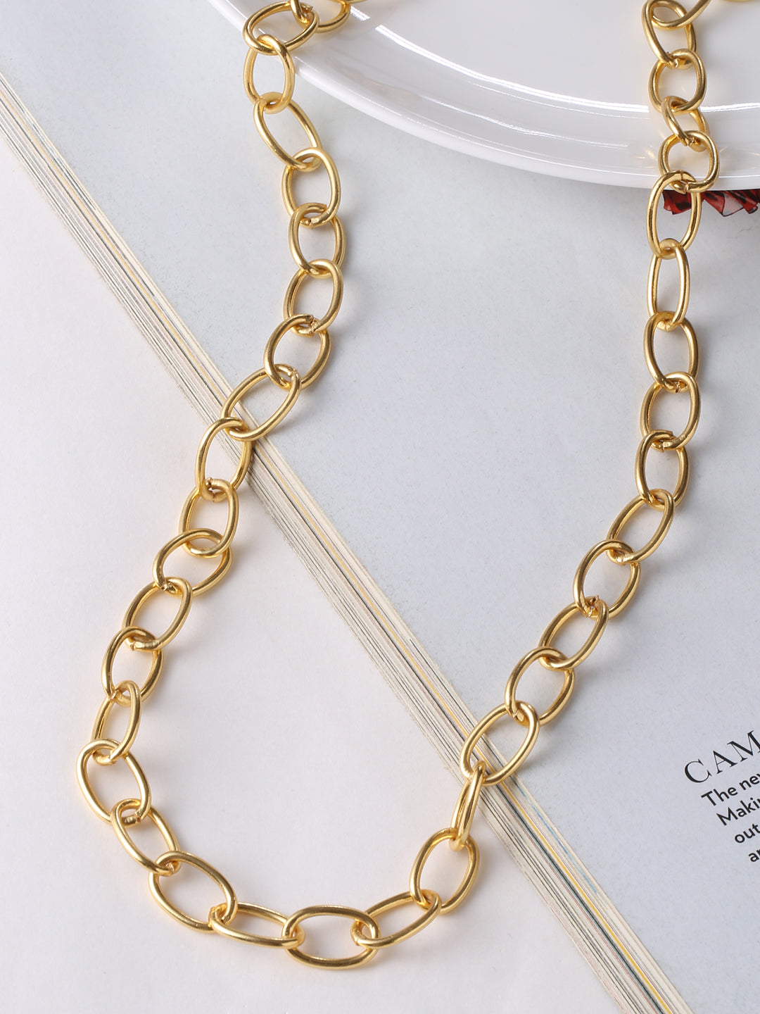 Accessorize London Gold-Plated Large Link Chain Necklace|One Size :  Amazon.in: Fashion