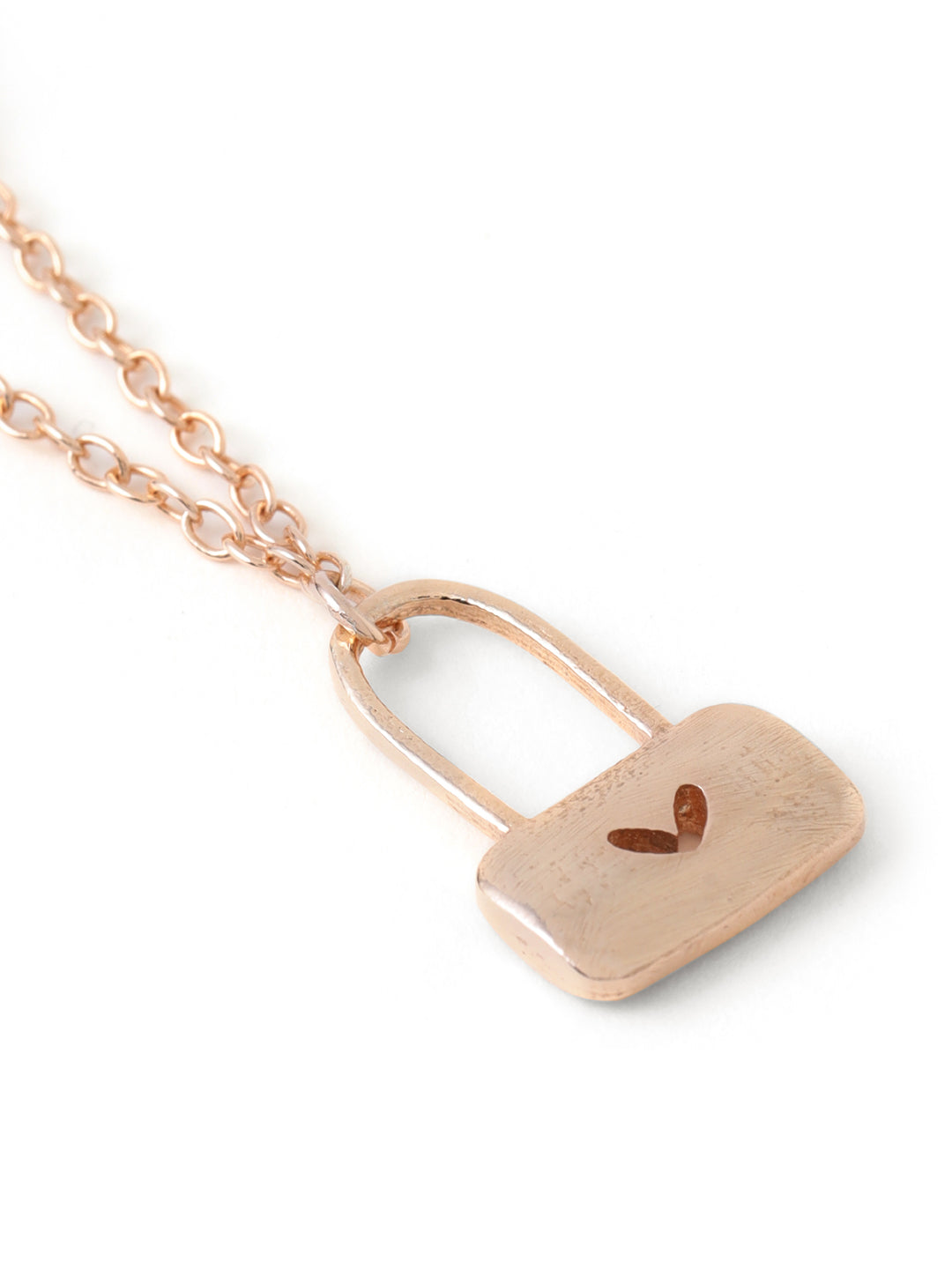 Heart Lock Watch Chain Charm - Rosegold