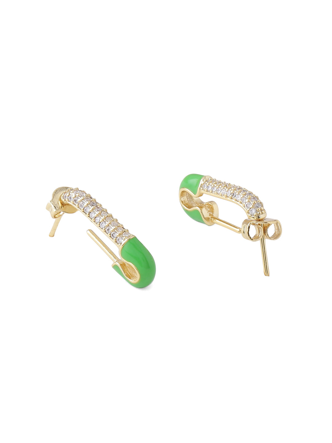 Buy Gold Plated Stones Embellished Safety Pin Earrings by Anushka Jain  Jewellery Online at Aza Fashions.
