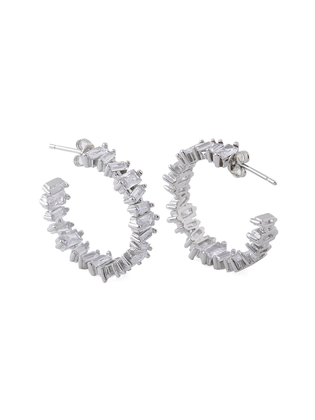 Crystal Hoops - Silver