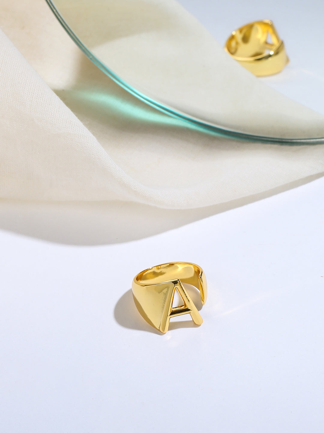 The LoveGold Alphabet A Gold Ring by PC Jeweller